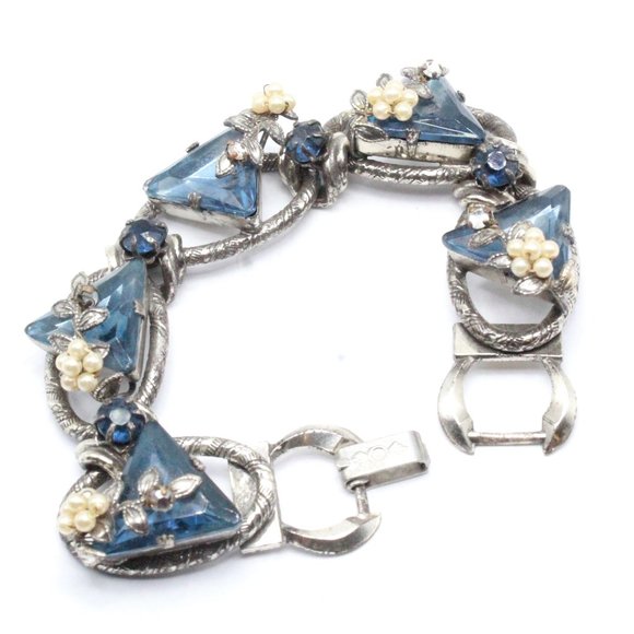 Henkel & Grosse for Christian Dior High End Designer Blue Triangular Bracelet - Picture 3 of 11
